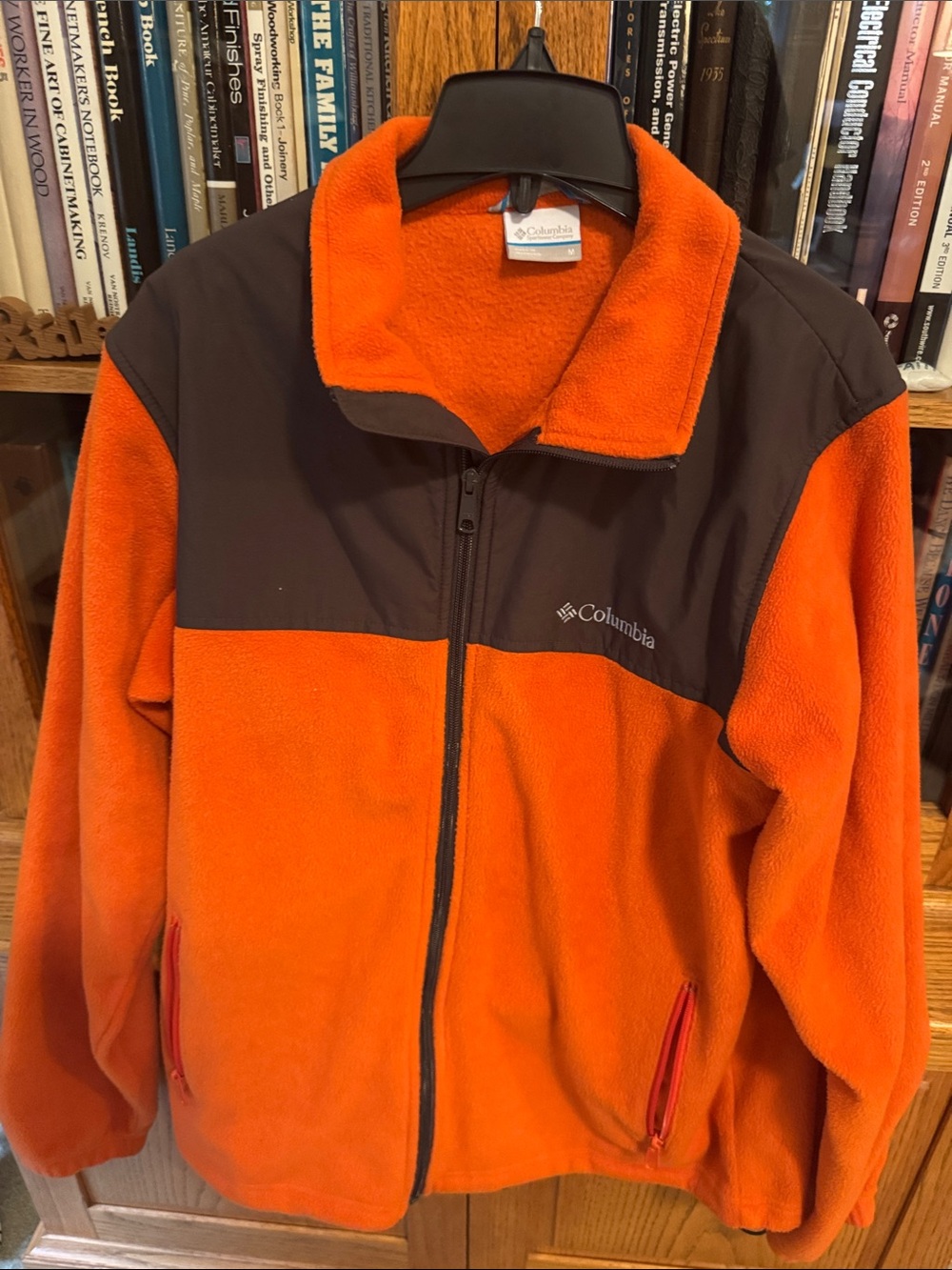 Columbia Orange and Brown Full-Zip Fleece Jacket